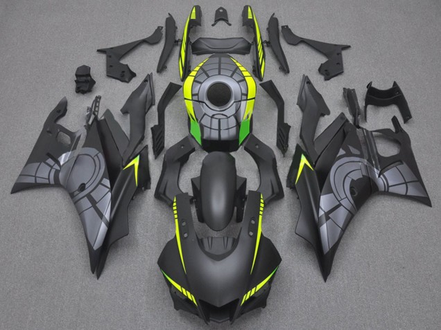 Beste Yamaha YZF R3/R25 Motorrad Verkleidung 2022-2024 - Matt Schwarz Grau Gelb Grun