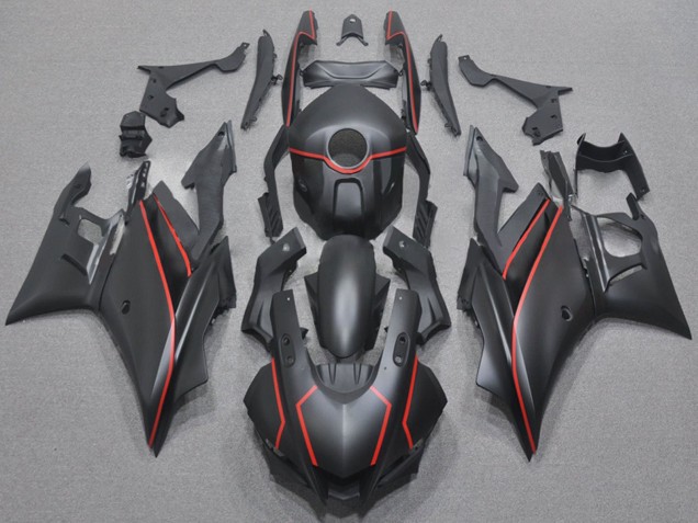Beste Yamaha YZF R3/R25 Motorrad Verkleidung 2022-2024 - Matt Schwarz Rot