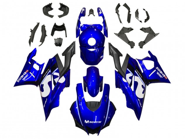 Beste Yamaha YZF R3/R25 Motorrad Verkleidung 2022-2024 - Blau Weiss Schwarz MoviStar ENEOS
