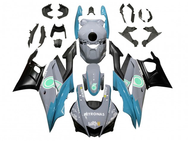 Beste Yamaha YZF R3/R25 Motorrad Verkleidung 2022-2024 - Nardo Grau Blau Grun Schwarz Petronas
