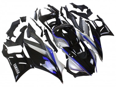 Beste Yamaha YZF R3/R25 Motorrad Verkleidung 2022-2024 - Silber Blau Glanzendes Schwarz