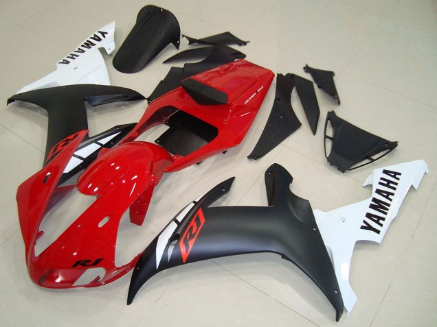 Beste Yamaha YZF R1 Motorrad Verkleidung 2002-2003 - Rot Weiss Matt Schwarz