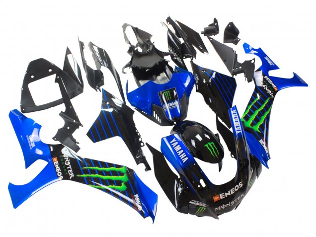 Beste Yamaha YZF 1000 R1 Motorrad Verkleidung 2020-2025 - Blau Schwarz Grun Schwarz ENEOS Monster