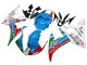Beste Yamaha YZF R6 Motorrad Verkleidung 2003-2004 - Weiss Blau Grun Rot Kastinee Dunlop Motul