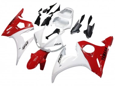 Beste Yamaha YZF R6S Motorrad Verkleidung 2006-2009 - Weiss Rot