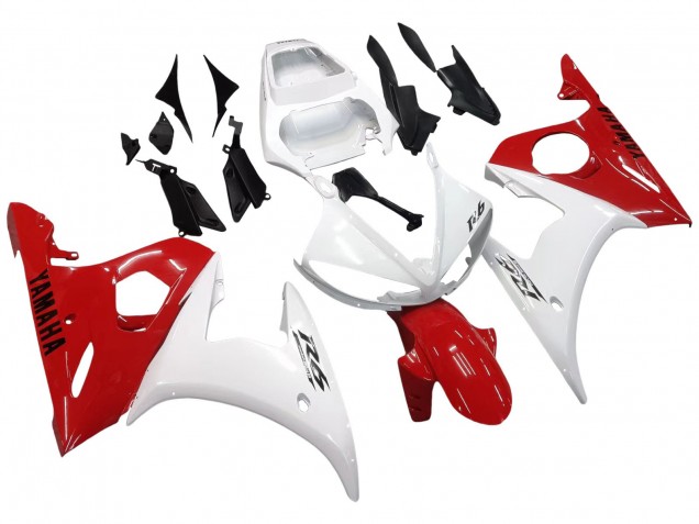 Beste Yamaha YZF R6S Motorrad Verkleidung 2006-2009 - Weiss Rot