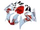Beste Yamaha YZF R6S Motorrad Verkleidung 2006-2009 - Weiss Rot Lucky Strike Motul