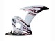 Beste Yamaha YZF R6S Motorrad Verkleidung 2006-2009 - Weiss mit Dunkel Schwarz Flamme