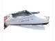 Beste Yamaha YZF R6S Motorrad Verkleidung 2006-2009 - Weiss mit Dunkel Schwarz Flamme