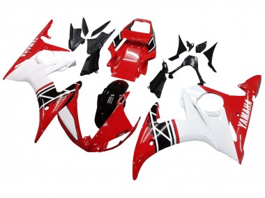 Beste Yamaha YZF R6S Motorrad Verkleidung 2006-2009 - Weiss Rot Glanzendes Schwarz