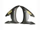 Beste Yamaha YZF R6S Motorrad Verkleidung 2006-2009 - Glanzendes Schwarz Matt Schwarz Gold Aufkleber