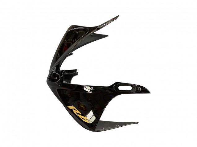 Beste Yamaha YZF R6S Motorrad Verkleidung 2006-2009 - Glanzendes Schwarz Matt Schwarz Gold Aufkleber
