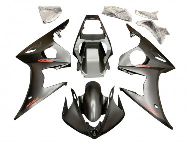 Beste Yamaha YZF R6S Motorrad Verkleidung 2006-2009 - Matt Schwarz Rot Aufkleber