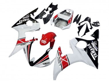 Beste Yamaha YZF R6S Motorrad Verkleidung 2006-2009 - Weiss Rot Glanzendes Schwarz Motul