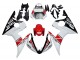 Beste Yamaha YZF R6S Motorrad Verkleidung 2006-2009 - Weiss Rot Glanzendes Schwarz Motul