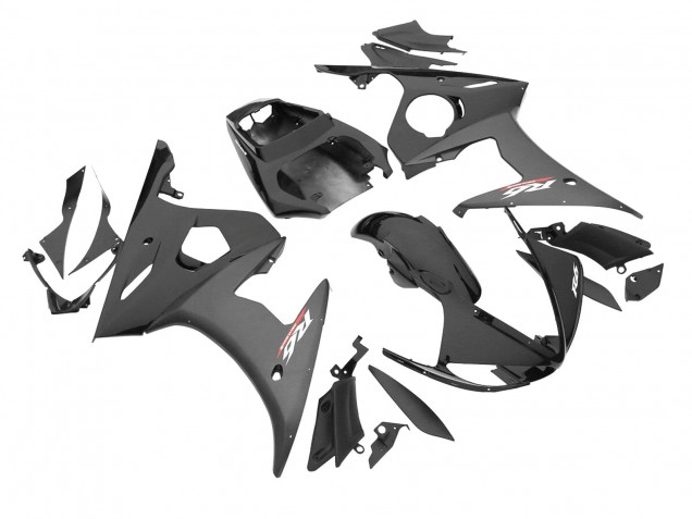 Beste Yamaha YZF R6S Motorrad Verkleidung 2006-2009 - Glanzendes Schwarz Matt Schwarz
