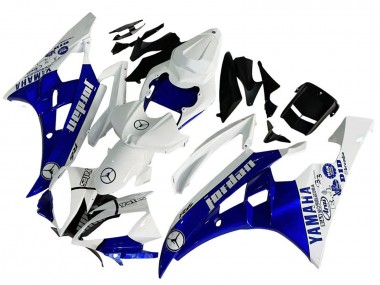 Beste Yamaha YZF 600 R6 Motorrad Verkleidung 2006-2007 - Weiss Blau Jordan