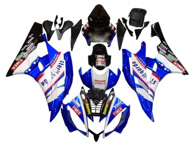 Beste Yamaha YZF 600 R6 Motorrad Verkleidung 2006-2007 - Weiss Blau Schwarz Fimer Volvo Yamalube Sterilgarda