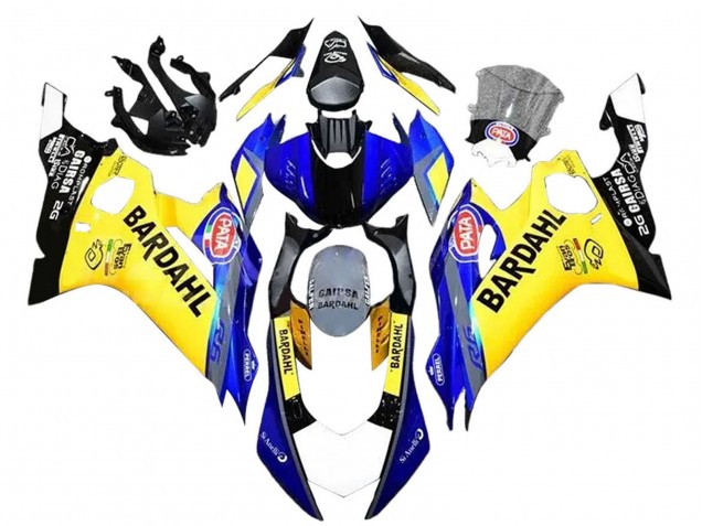 Beste Yamaha YZF 600 R6 Motorrad Verkleidung 2008-2016 - Gelb Blau Schwarz Bardahl