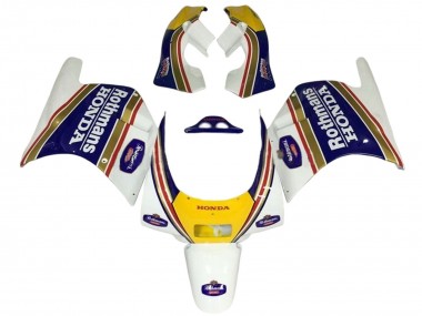 Beste Honda NSR250R Motorrad Verkleidung 1988-1989 - Weiss Gelb Blau Rothmans