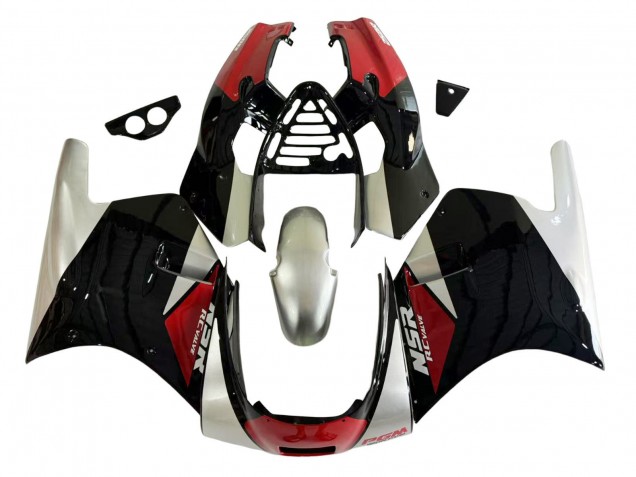Beste Honda NSR250R Motorrad Verkleidung 1988-1989 - Silber Rot Glanzendes Schwarz