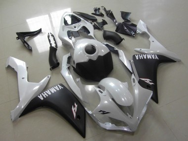 Beste Yamaha YZF R1 Motorrad Verkleidung 2007-2008 - Weiss Matt Schwarz