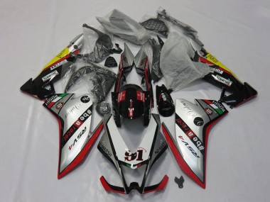 Beste Aprilia RSV4 1000 Motorrad Verkleidung 2009-2015 - Silber Rot Schwarz Gelb