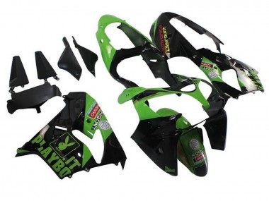 Beste Kawasaki ZX9R Motorrad Verkleidung 2002-2003 - Grun Schwarz Playboy