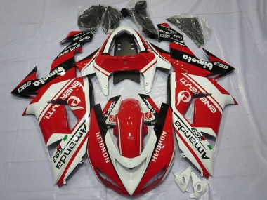 Beste Kawasaki ZX10R Motorrad Verkleidung 2006-2007 - Weiss Rot Schwarz Amauda 883 Heidron