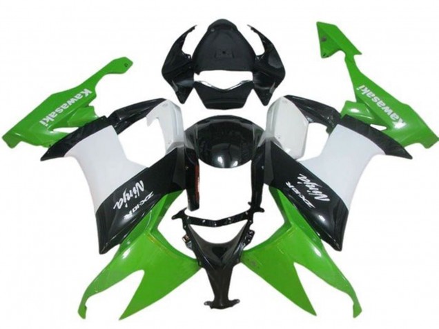 Beste Kawasaki ZX10R Motorrad Verkleidung 2008-2010 - Grun Weiss Schwarz
