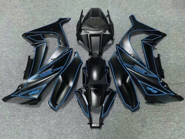 Beste Kawasaki ZX10R Motorrad Verkleidung 2011-2015 - Matt Schwarz Blau