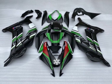 Beste Kawasaki ZX10R Motorrad Verkleidung 2016-2020 - Matt Schwarz Grun Rot Weiss Schnee