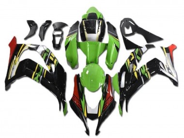 Beste Kawasaki ZX10R Motorrad Verkleidung 2016-2020 - Grun Rot Gelb Schwarz