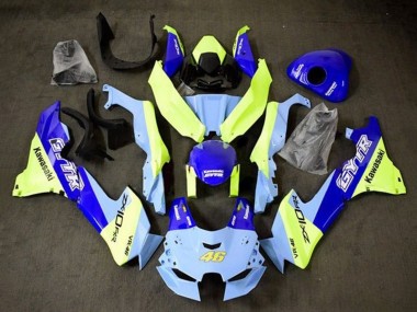 Beste Kawasaki ZX10R Motorrad Verkleidung 2021-2025 - Blau Gelb GYTR 46