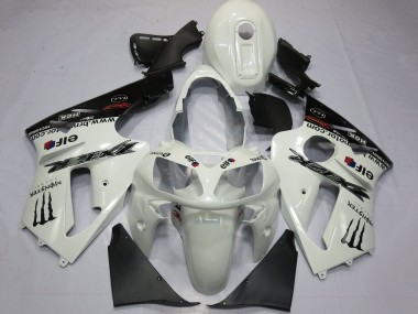 Beste Kawasaki ZX12R Motorrad Verkleidung 2000-2001 - Perl Weiss Schwarz Elf Monster Energy