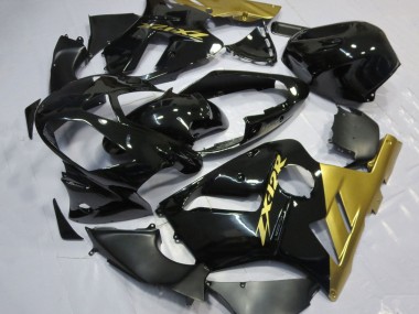 Beste Kawasaki ZX12R Motorrad Verkleidung 2002-2006 - Glanzendes Schwarz Gold