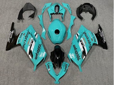 Beste Kawasaki EX300 Motorrad Verkleidung 2013-2024 - Blau Weiss Schwarz Supreme