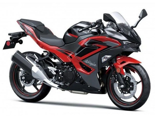 Beste Kawasaki Ninja 500 EX500R Motorrad Verkleidung 2024-2026 - Schwarz Rot Grau Camouflage