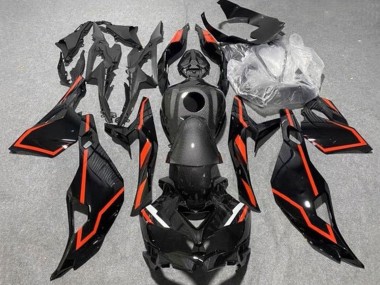 Beste Kawasaki ZX25R ZX-25R Motorrad Verkleidung 2019-2025 - Schwarz Kunstkohlefaser Rot
