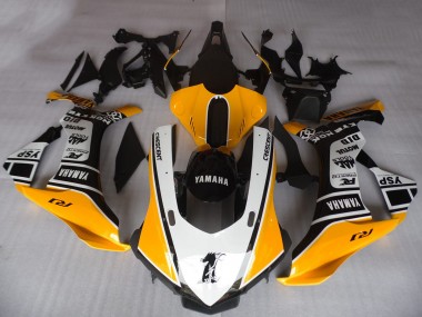 Beste Yamaha YZF R1 Motorrad Verkleidung 2015-2019 - Orange Weiss Schwarz Motul YSP