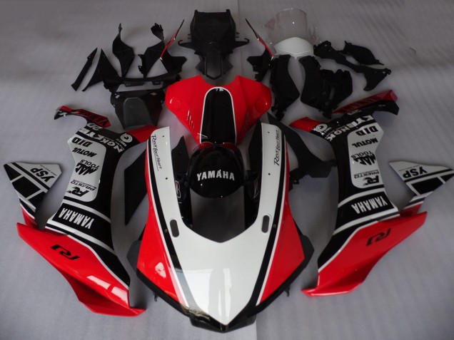 Beste Yamaha YZF R1 Motorrad Verkleidung 2015-2019 - Weiss Rot Schwarz Motul YSP