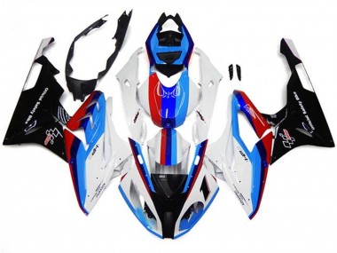Beste BMW S1000RR Motorrad Verkleidung 2017-2018 - Weiss Blau Rot Schwarz Streifen
