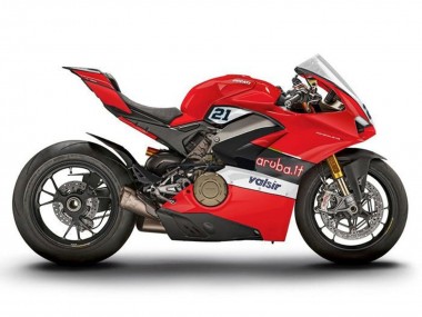 Beste Ducati Panigale V4 V4S Motorrad Verkleidung 2018-2019 - Rot Schwarz Weiss Valsir