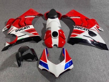 Beste Ducati Panigale V4 V4S Motorrad Verkleidung 2020-2021 - Weiss Rot Blau Glanzendes Schwarz