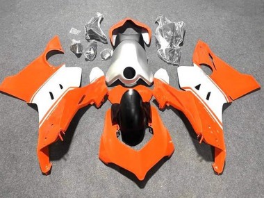 Beste Ducati Panigale V4 V4S Motorrad Verkleidung 2020-2021 - Weiss Silber Orange