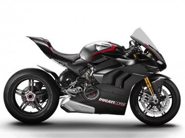 Beste Ducati Panigale V4 V4S Motorrad Verkleidung 2020-2021 - Silber Rot Glanzendes Schwarz Corse