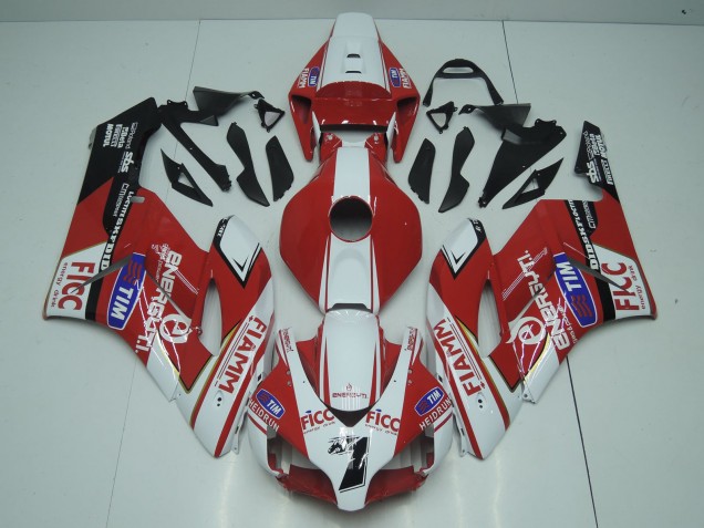Beste Honda CBR1000RR Motorrad Verkleidung 2004-2005 - Weiss Rot Blau Schwarz Fiamm Ficc 7