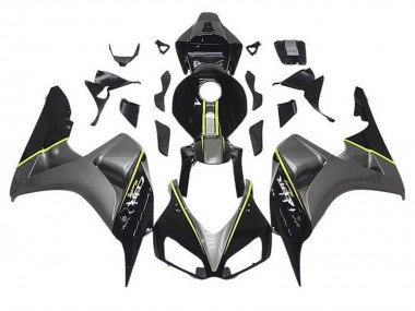 Beste Honda CBR1000RR Motorrad Verkleidung 2006-2007 - Grau Glanzendes Schwarz Gelb Streifen