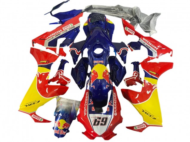 Beste Honda CBR1000RR Motorrad Verkleidung 2017-2023 - Blau Gelb Red Bull Hayden