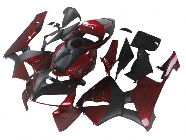 Beste Honda CBR600RR Motorrad Verkleidung 2005-2006 - Kastanienbraun Rot Matt Schwarz